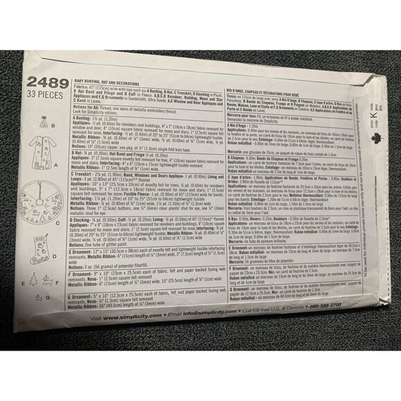 Simplicity Baby Bunting and Decorations Sewing Pattern 2589 - uncut - Picture 6 of 10